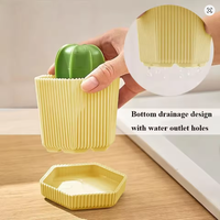 1 pièce Brosse de nettoyage pour vaisselle Cactus à couleur dégradée - Multifonctionnelle, antibactérienne, en plastique durable, avec boule de nettoyage nano pour cuisine