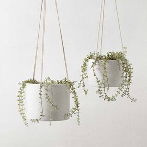 Grand <span class=keywords><strong>pot</strong></span> <span class=keywords><strong>de</strong></span> fleurs en céramique blanche mate pour intérieur et extérieur, jardinière suspendue, décor <span class=keywords><strong>de</strong></span> jardin et <span class=keywords><strong>de</strong></span> balcon, intérieur et extérieur en céramique - Product Image 5