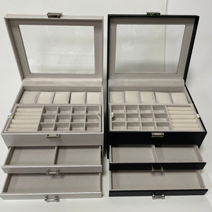 Công Suất Lớn Hộp Đồ Trang Sức Hộp Nhẫn Hộp Đa Ngăn Kéo Lưu Trữ Mặt Dây Chuyền Vòng Cổ Vòng Đeo Tay Hiển Thị Nhung Đồ Trang Sức Bangle Lớn Trường Hợp - Product Image 1