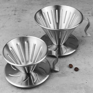 ที่กรองกาแฟแบบ Pour Over ทำจากสแตนเลส 304 พร้อมตัวกรองแบบถาวร ใช้ซ้ำได้ รูปทรงกรวย สำหรับครัว แคมป์ปิ้ง อุปกรณ์พกพา - Product Image 2
