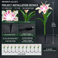 Momovalley 2026 Bestseller Hochwertige Weihnachts-Außendekoration Garten-Blumengeschenk Realistische Lilie Künstliche Dekorationsbeleuchtung