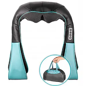 Almohada eléctrica de cuerpo completo para amasar tejido profundo, masaje Shiatsu, masajeador de hombros y cuello con calor