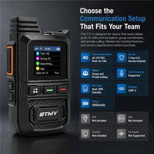 ET-C11 4G LTE avec option GPS, communication bidirectionnelle mondiale, charge Type-C, carte Micro-SIM - Product Image 2