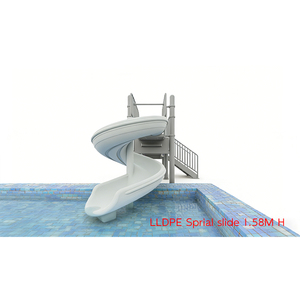 Tobogán de Agua en Espiral de Plástico de 1.58 m de Altura para Piscina y Área de Juegos Acuáticos, Certificado de Seguridad EN1176 CE - Product Image 2