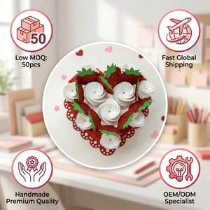 Original Design ZS-PC0076 3D Pop-up Strawberry Cake Greeting Card Handmade <b>Birthday</b> Cake Gift Box for Online Retailers - Product Image 6