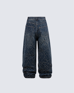 Jeans de Mezclilla Ajustados de Pierna Ancha para Hombre, Lavados, de Cintura Media, con Diseño de Bolsillos, para Estilo Casual, Hip Hop y Streetwear - Product Image 2