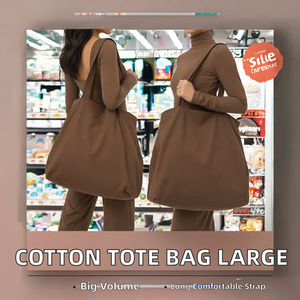 Bolsa de Mano de Lona de Algodón Marrón con Correa Larga, Logotipo Personalizado, Reutilizable, para Compras, Playa, Supermercado y Viajes - Product Image 2