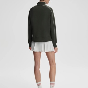 Conjunto de tenis para mujer personalizado con media cremallera, corte en A, top de golf suave de manga larga elástico de cintura alta, transpirable con estampado frontal en la cintura - Product Image 3