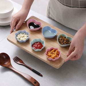 Ensemble de 6 petits bols à sauce et assiettes à condiments en paille de blé biodégradable pour cuisine créative à domicile - Product Image 3