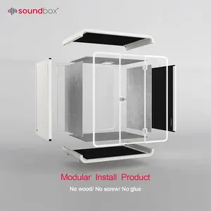 Soundbox Movable Sound Proof Acoustic Cabine Office Soundproof Booth Private Meeting Pod 2 To 4 Person