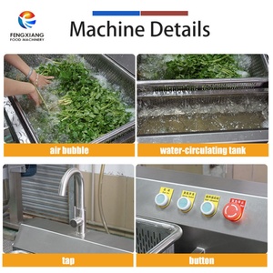 Laveur à ultrasons à ozone et à bulles pour légumes et fruits en acier inoxydable à double cuve avec paniers - Product Image 5