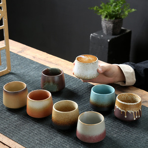Customized 200ML Ceramic <b>Cups</b> Retro Rough Earthenware Coffee <b>Cups</b> and Household Water <b>Cups</b> - Product Image 4