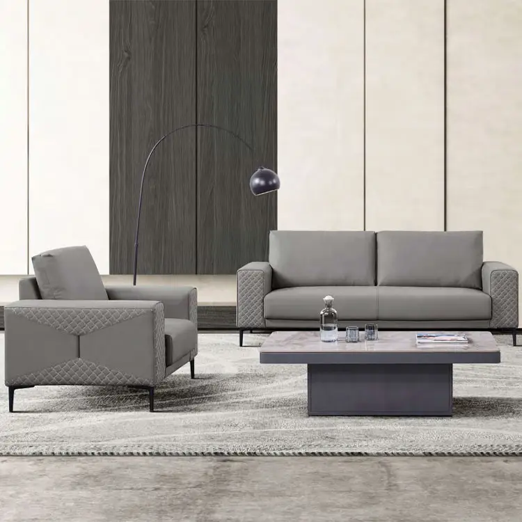 أريكة مكتب Liyu مستقيمة حديثة إيطالية بسعر الجملة أريكة غرفة معيشة أثاث أريكة ثلاثية المقاعد من الجلد الأصلي