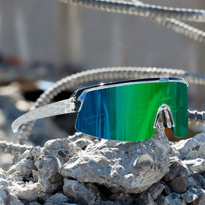 Lma thương hiệu tùy chỉnh màu thể thao Kính ANSI Z87 + màu xanh lá cây gương pha lê khung một mảnh ống kính UV400 Chất lượng cao an toàn Kính mát - Product Image 1