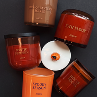 Bougie parfumée AIKUN sur le thème d'Halloween, en verre coloré, en forme de citrouille ou de fantôme, cadeau de fête, avec service OEM ODM et étiquette privée