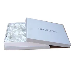 Kotak hadiah tutup dapat dilepas kotak putih kemasan karton kaku mewah populer kustom