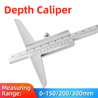 150mm 6 "0.02mm profondeur de précision pied à coulisse jauge de profondeur cadran de profondeur outil de mesure de calibre