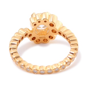 Anillos de Joyería de Moda de Alta Calidad, Anillos Personalizados de Oro Sólido de 18K, Anillo de Boda de Moissanita con Corte Brillante Redondo para Mujer - Product Image 3