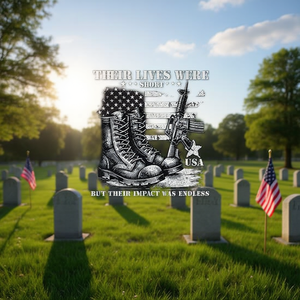 Su vida fue breve pero su impacto fue infinito, camiseta de manga larga unisex para adultos, diseño de bandera de EE. UU. del Día de los Caídos - Product Image 3