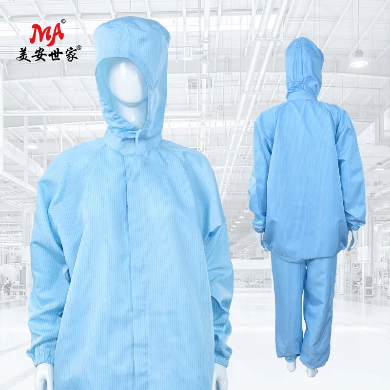 חליפת מפוצלת אנטי-חום ואנטי-סטטית בגדי בגדי ESD בגדים אנטי-סטטיים מעיל עבודה חליפה אנטי-סטטית עם רוכסן