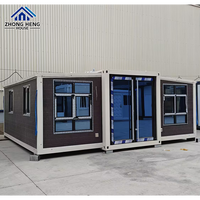 Luxuriöses 20ft 40ft Modernes Strukturiertes Erweiterbares Stahl-Containerhaus 2 Schlafzimmer Vorgefertigte Modulare Villa Wohnzimmer Marmor-Lagerhaus
