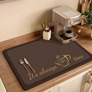 Alfombrilla absorbente para máquina de café, 30x40cm, 40x60cm, alfombrilla de drenaje de cocina de fibra de poliéster para superficie de mesa de comedor, diseño moderno - Product Image 4