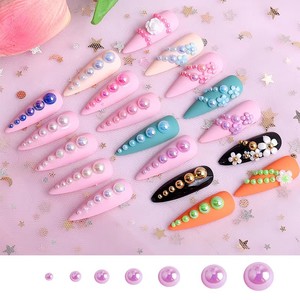 Perles en résine AB mélangées pour ongles, 2-10 mm, perles plates colorées, tailles assorties pour la décoration d'ongles DIY - Product Image 2