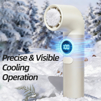 Ventilateur portable sans pales 3000 mAh à grande autonomie, idéal pour le bureau, l'extérieur, les voyages, la voiture, le camping-car, avec conception de refroidissement coudé