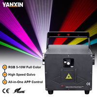 Laser RGB d'animation 3D haute puissance 5W-10W avec contrôle par application mobile pour événements scéniques, boîtes de nuit et mariages