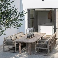SUNWAY combinaison extérieure de cour en bois de teck villa en plein air chambre modèle hôtel jardin extérieur table et chaise en bois massif ensemble