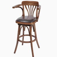 Chaise haute pivotante en bois massif rétro, tabouret de bar pour café et comptoir, ensemble table et chaise haute pour restaurant
