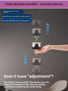 Éclairage Salon Chevet Moyen Suspension Haut de Gamme Moderne Minimaliste Bar Table Réglable Cordon Suspendu LED Aluminium - Product Image 4