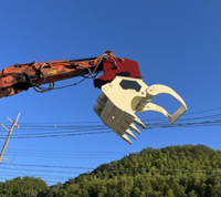 Mini Excavator 360 Rotating Grab Bucket, Alat Penjepit Hidrolik Putar Kecil untuk Transportasi Kayu Hutan
