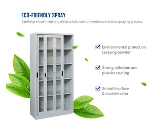 Hiện đại trượt kính thép cửa văn phòng lưu trữ tập tin tủ cho văn phòng nhà xưởng trường ngoài trời siêu thị nhà bếp sử dụng - Product Image 6