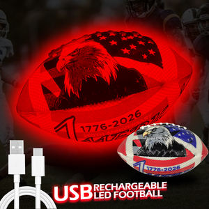 Pallone da Football Americano in Rete Cucito a Macchina, Misura 3, con Luce LED Ricaricabile Tipo-C, Resistente all'Acqua e Leggero - Product Image 2