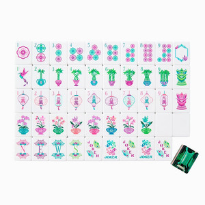 Tuiles de mahjong personnalisées à trois couches gravées, jeu de mahjong américain nacré de 160 tuiles, jeux de société pour adultes, enfants et famille - Product Image 2