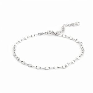 Bracelet fin en platine Pt950 blanc mat, à segments empilables, discret, unisexe, pour le bureau et le quotidien, accessoire de poignet, cadeau - Product Image 1
