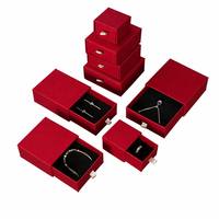 Boîte tiroir en papier kraft avec logo estampé, insert en éponge et ruban, pour ensemble de bijoux, écologique, vente en gros