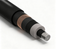 Câble Monoconducteur Industriel 12/20 (24) KV NA2XS (F) 2Y en Aluminium avec Isolation XLPE et Gaine MDPE pour Distribution Électrique