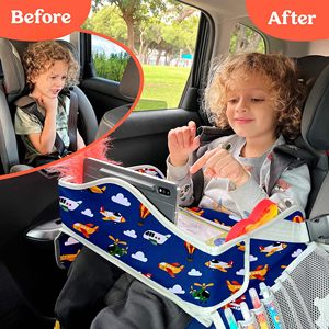 Muestra gratuita: Bandeja de viaje para niños con pizarra de borrado en seco, esenciales para viajes, soporte para tabletas anticaída, escritorio de regazo, juguete para niños pequeños - Product Image 4