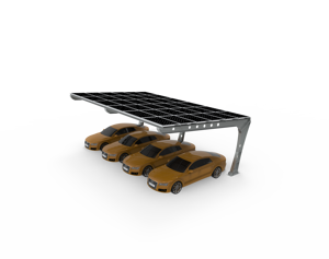 Cochera de acero unipolar en forma de L con marco de madera tratado térmicamente y diseño de toldo de soporte solar para automóviles y garajes - Product Image 6