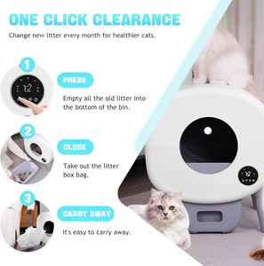 Caixa de Areia Automática para Gatos com Limpeza Automática, Controle por APP, Isolamento de Odor, Proteção de Segurança, Caixa de Areia Inteligente para Múltiplos Gatos - Product Image 4