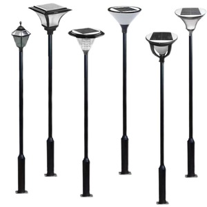 Lampadaire de jardin extérieur en fer avec abat-jour en verre LED, lumière blanc chaud doux 2700K, IP66, non-démontable, AC 220V, capteur de mouvement, alimenté par énergie solaire - Product Image 6