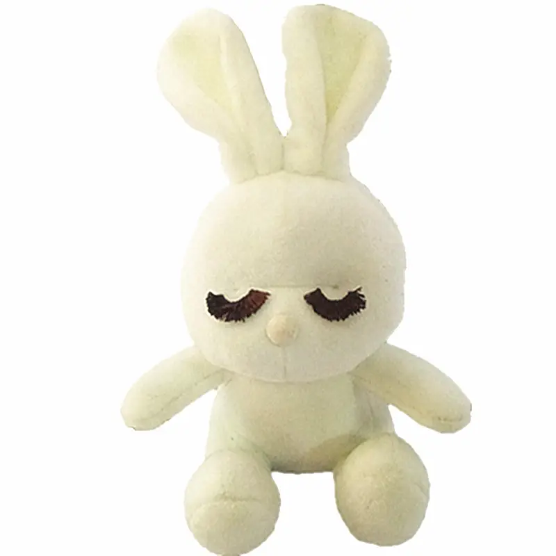 cute white stuffed soft plush rabbit bunny doll toy with fancy eyes