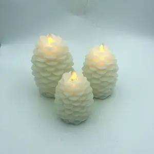 Candle And Light Candle Led Christmas Pine Cone Flameless Electric Candle Night Light Home Decoration Party