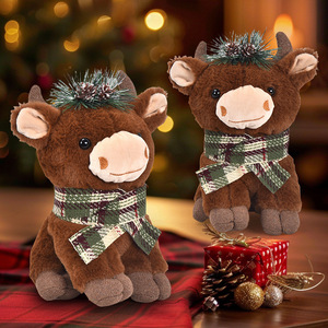 Internet Celebrity Highland Cow Plush Doll Creative Christmas Decorations Ornament Vintage Christmas Decorations - Product Image 4