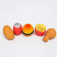 Boîte de présentation de jouets squishy anti-stress à montée lente, à effet sonore ASMR, aux designs fast-food (frites, cola, hamburger), croquants