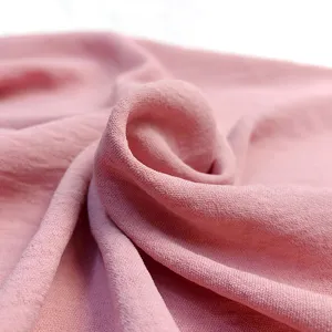 Özelleştirmek tekstil malzemeleri kırışık kumaş düz boyalı polyester dokuma cey krep kumaş % 100% polyester