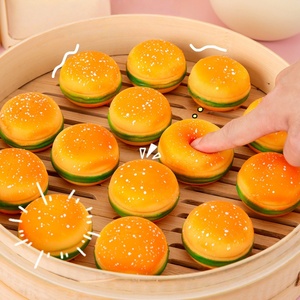Hamburger <b>Squishy</b> Food Funny Cute Novelty Stress Relief Simulation Burger Squeeze Stress Toy Release Fidget Punching Ball - Product Image 2