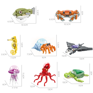 58246-58253 MOC rompecabezas Animal nadando peces en plantas marinas partículas DIY bloques de construcción de ladrillos figuras niños juguetes modelo - Product Image 6